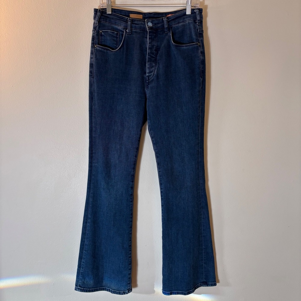 Pilcro Anthropologie THE ICON‎ Jeans Dark Wash Button Fly Flare Size 29P
